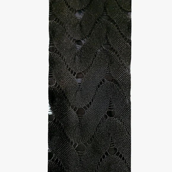 Free People Wild Thing Crochet Knit Black Mini Dress sz S Open Back Long Sleeve - Picture 6 of 15